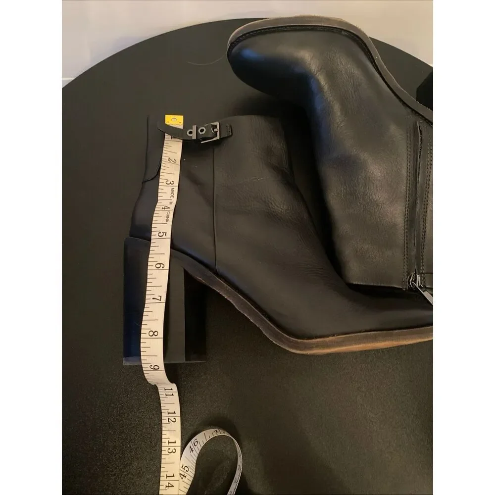 Franco Sarto Women's Rivet Leather Ankle Boot Black Size 10